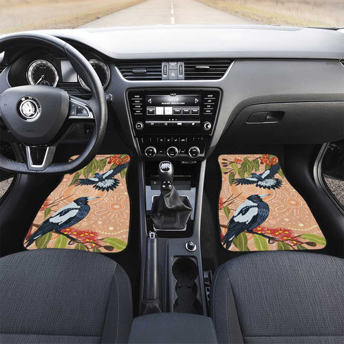 Magpies On Eucalyptus Australia Aboriginal Car Mats - Aussie Hoodie