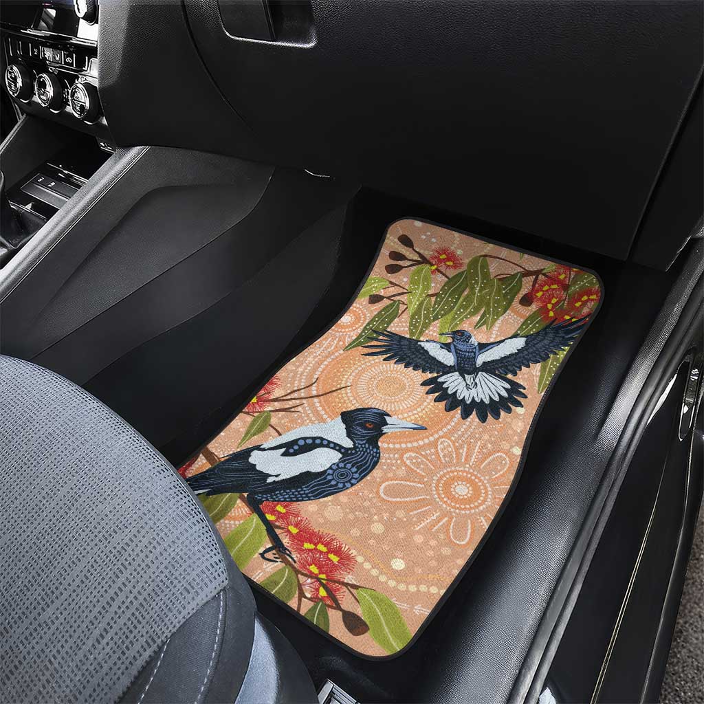 Magpies On Eucalyptus Australia Aboriginal Car Mats - Aussie Hoodie