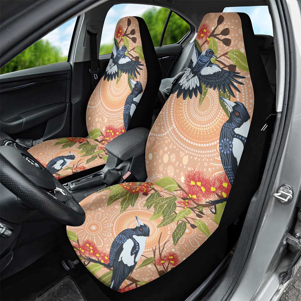 Magpies On Eucalyptus Australia Aboriginal Car Seat Cover - Aussie Hoodie