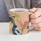 Magpies On Eucalyptus Australia Aboriginal Ceramic Mug - Aussie Hoodie