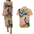 Magpies On Eucalyptus Australia Aboriginal Couples Matching Puletasi and Hawaiian Shirt - Aussie Hoodie