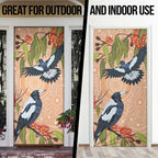 Magpies On Eucalyptus Australia Aboriginal Door Cover - Aussie Hoodie