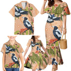 Magpies On Eucalyptus Australia Aboriginal Family Matching Mermaid Dress and Hawaiian Shirt - Aussie Hoodie