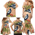 Magpies On Eucalyptus Australia Aboriginal Family Matching Mermaid Dress and Hawaiian Shirt - Aussie Hoodie