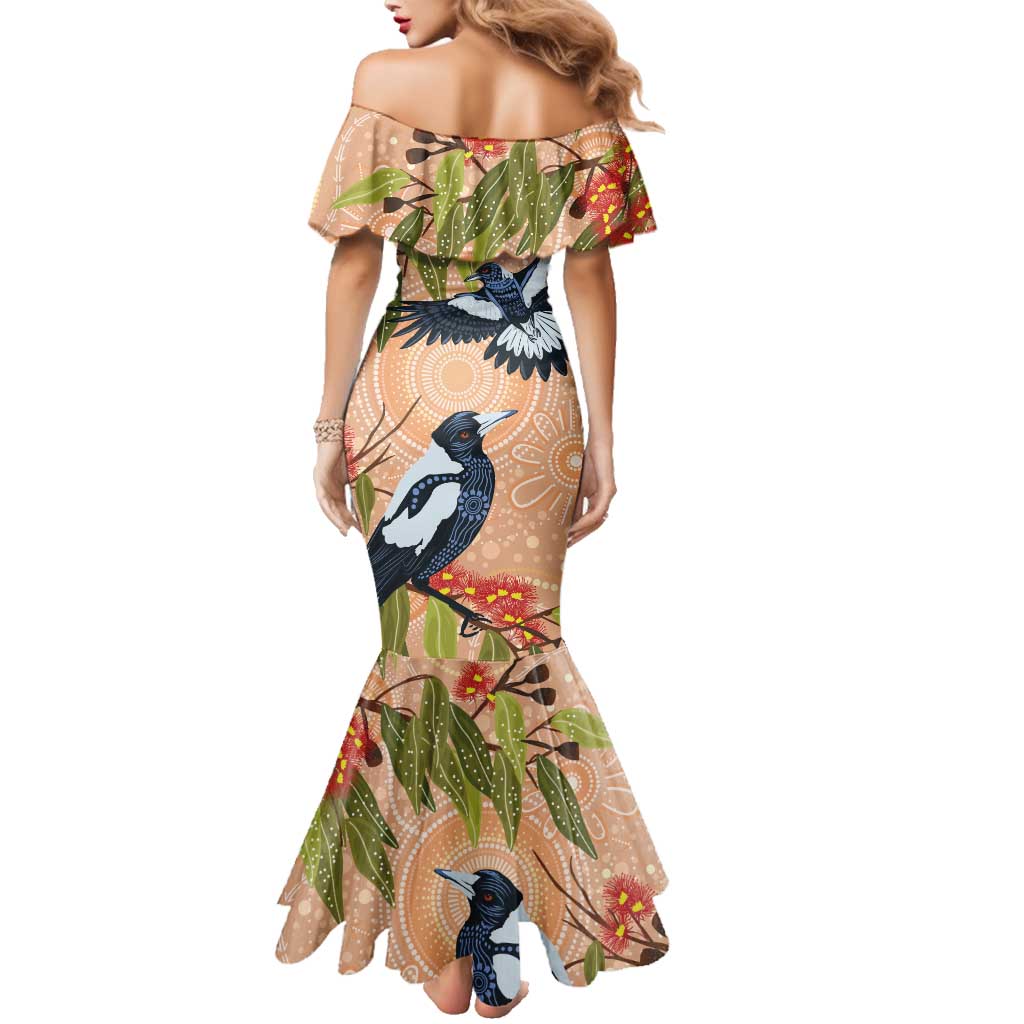 Magpies On Eucalyptus Australia Aboriginal Family Matching Mermaid Dress and Hawaiian Shirt - Aussie Hoodie