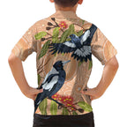 Magpies On Eucalyptus Australia Aboriginal Family Matching Off Shoulder Maxi Dress and Hawaiian Shirt - Aussie Hoodie