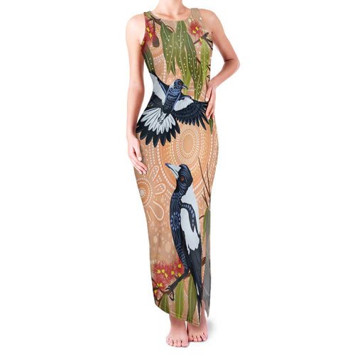 Magpies On Eucalyptus Australia Aboriginal Family Matching Tank Maxi Dress and Hawaiian Shirt - Aussie Hoodie