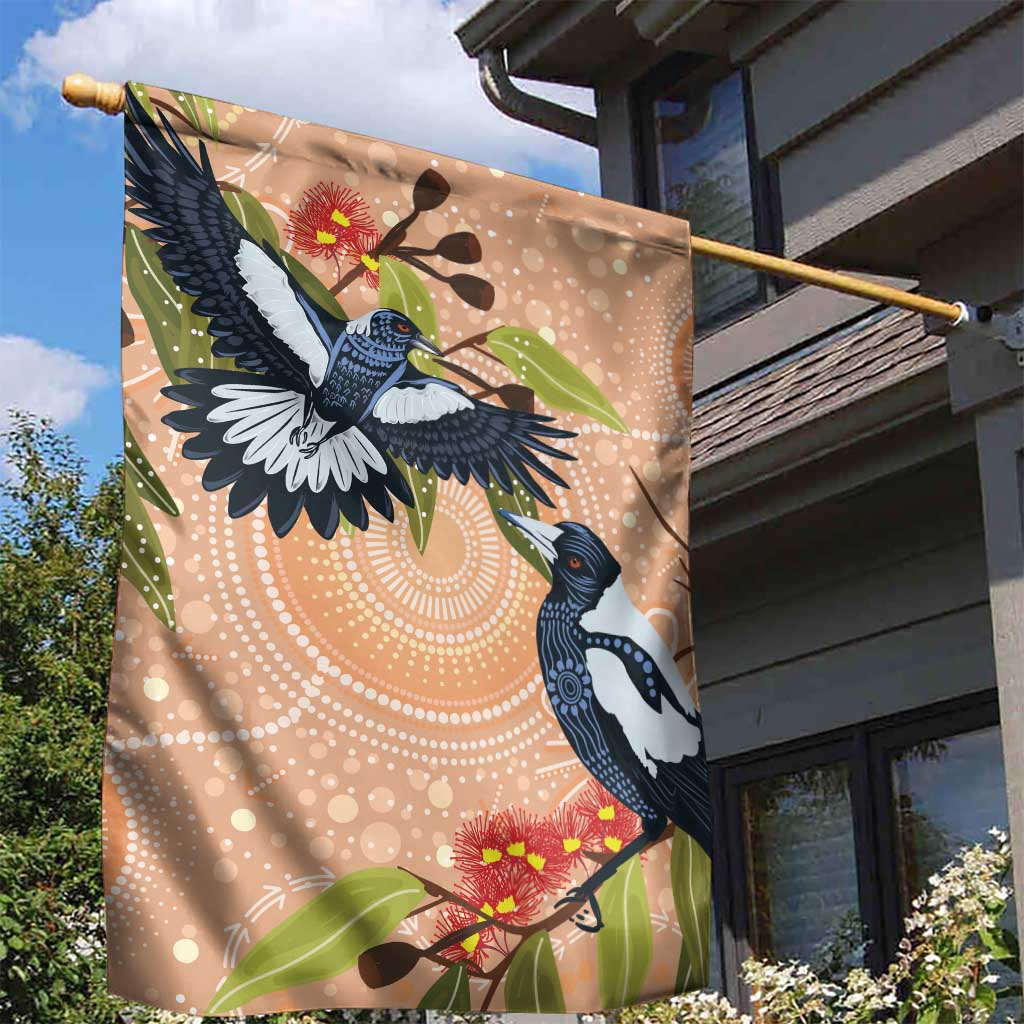 Magpies On Eucalyptus Australia Aboriginal Garden Flag - Aussie Hoodie