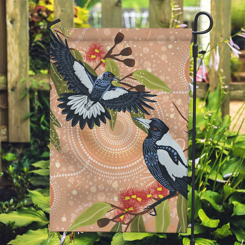 Magpies On Eucalyptus Australia Aboriginal Garden Flag - Aussie Hoodie