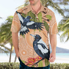 Magpies On Eucalyptus Australia Aboriginal Hawaiian Shirt - Aussie Hoodie