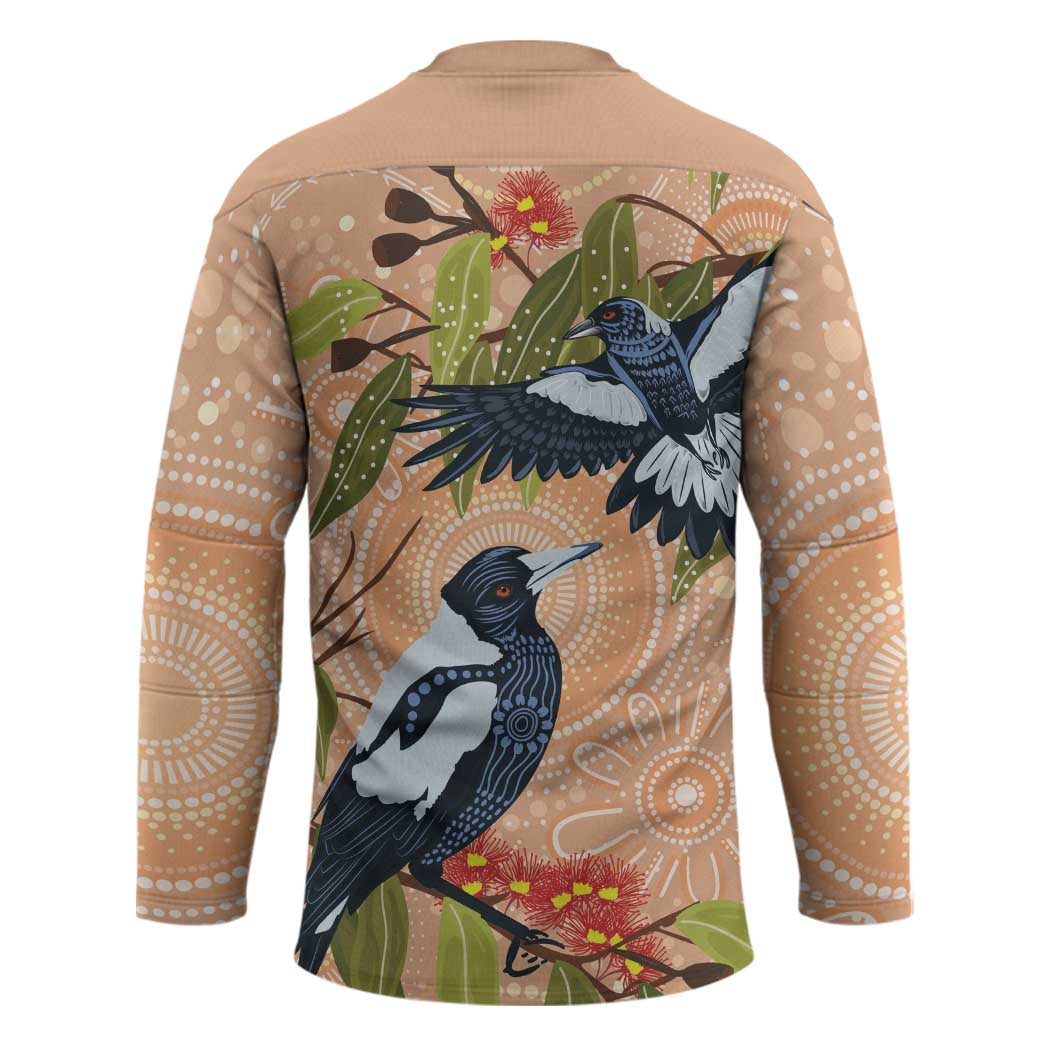 Magpies On Eucalyptus Australia Aboriginal Hockey Jersey - Aussie Hoodie