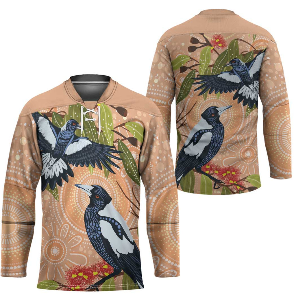Magpies On Eucalyptus Australia Aboriginal Hockey Jersey - Aussie Hoodie