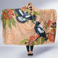 Magpies On Eucalyptus Australia Aboriginal Hooded Blanket - Aussie Hoodie