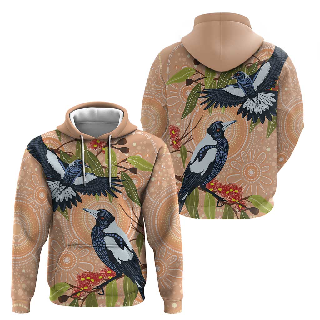 Magpies On Eucalyptus Australia Aboriginal Hoodie - Aussie Hoodie