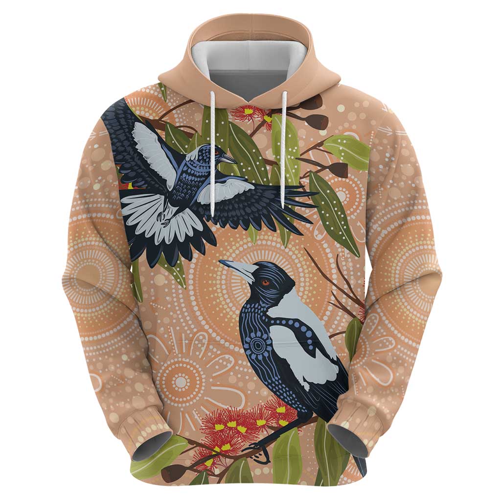 Magpies On Eucalyptus Australia Aboriginal Hoodie - Aussie Hoodie