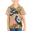 Magpies On Eucalyptus Australia Aboriginal Kid Hawaiian Shirt - Aussie Hoodie