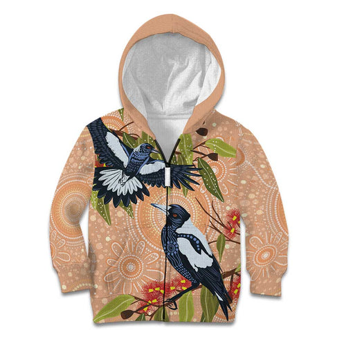 Magpies On Eucalyptus Australia Aboriginal Kid Hoodie - Aussie Hoodie