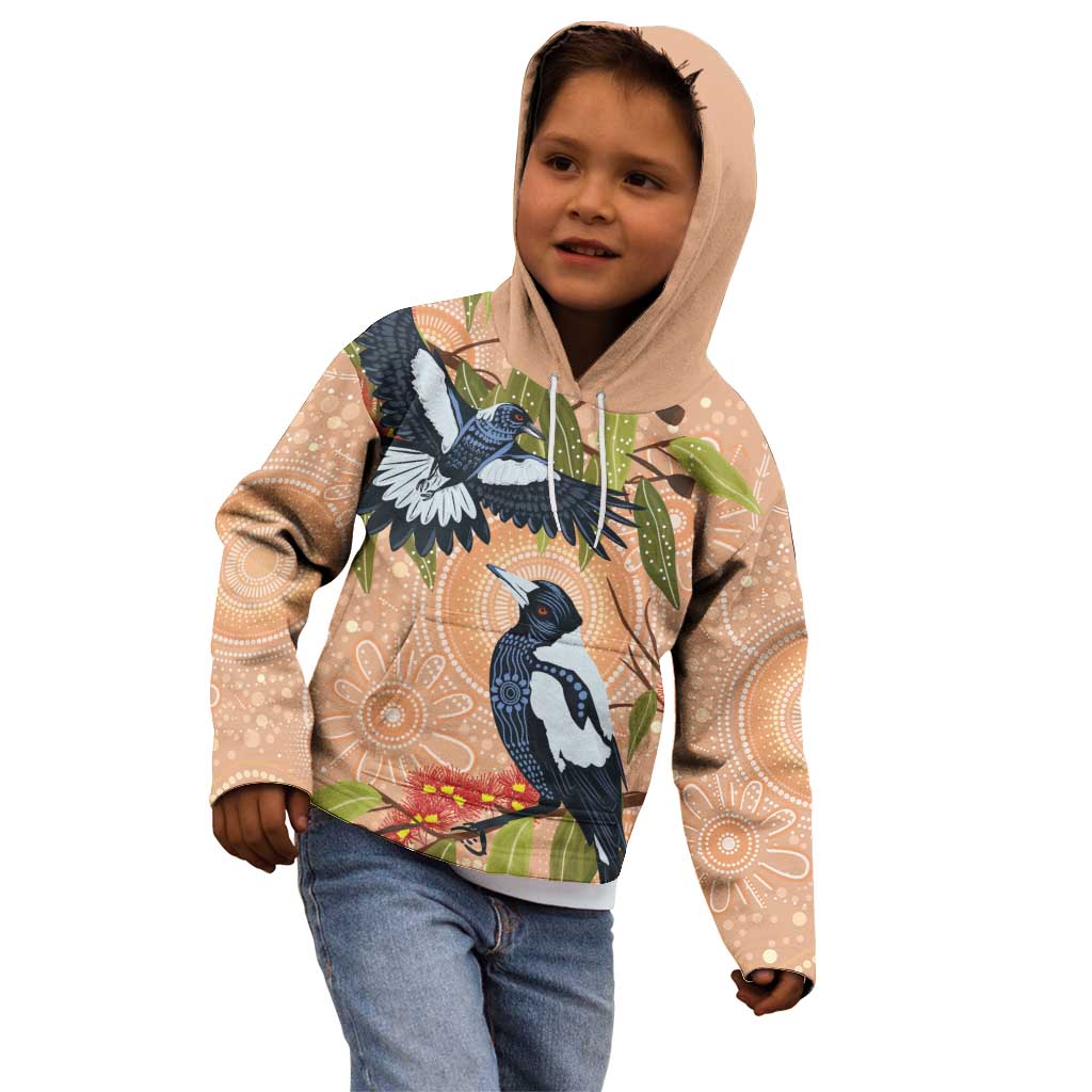 Magpies On Eucalyptus Australia Aboriginal Kid Hoodie - Aussie Hoodie
