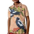 Magpies On Eucalyptus Australia Aboriginal Kid Polo Shirt - Aussie Hoodie