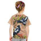 Magpies On Eucalyptus Australia Aboriginal Kid T Shirt - Aussie Hoodie