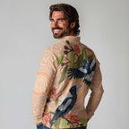 Magpies On Eucalyptus Australia Aboriginal Long Sleeve Polo Shirt - Aussie Hoodie