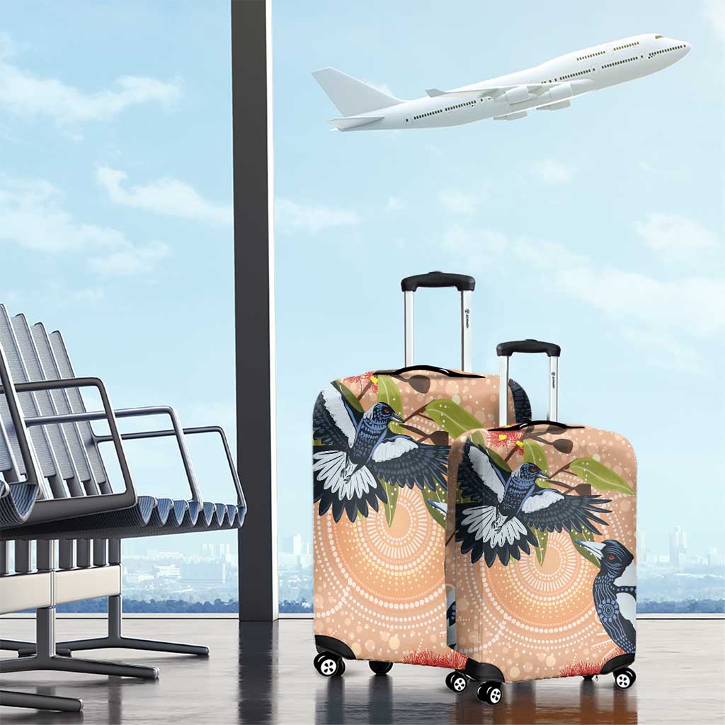 Magpies On Eucalyptus Australia Aboriginal Luggage Cover - Aussie Hoodie