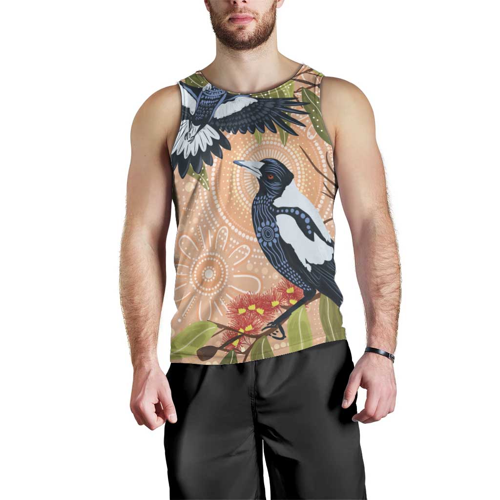 Magpies On Eucalyptus Australia Aboriginal Men Tank Top - Aussie Hoodie