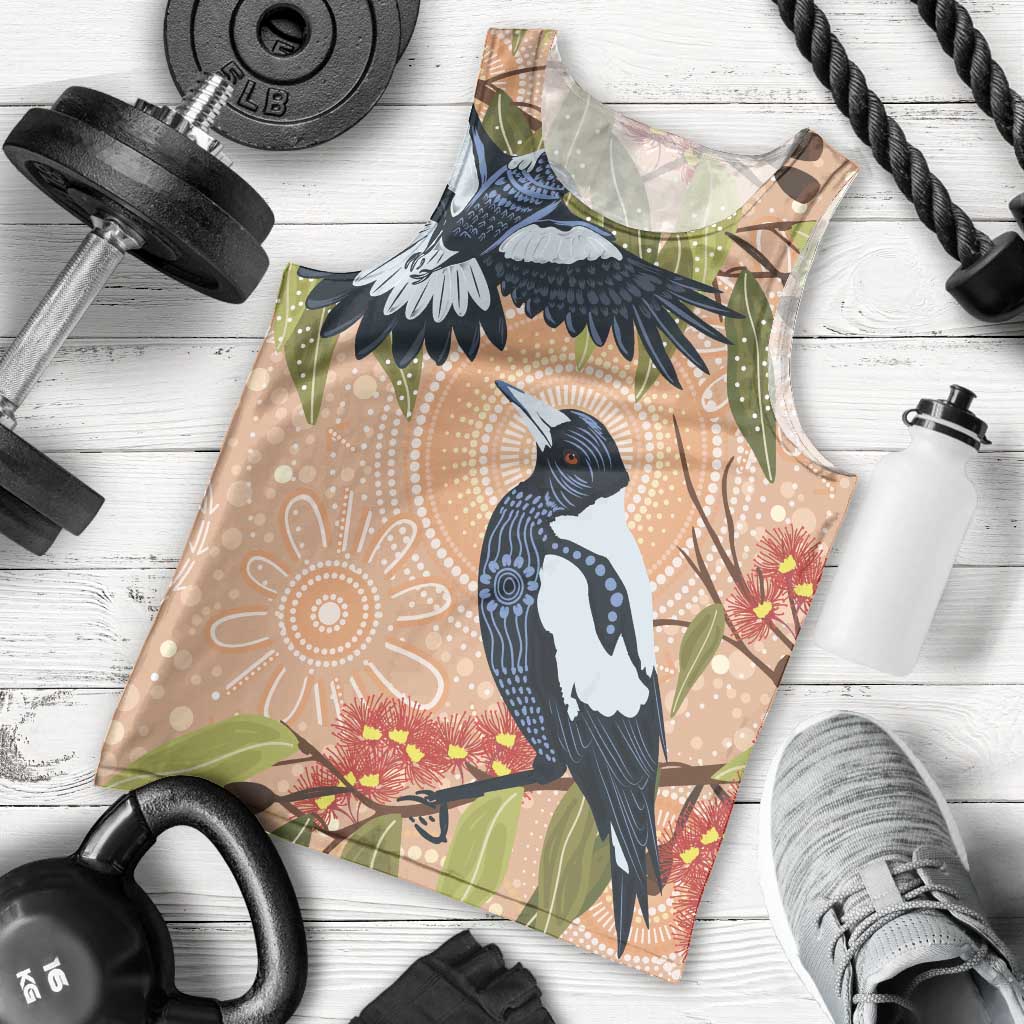 Magpies On Eucalyptus Australia Aboriginal Men Tank Top - Aussie Hoodie