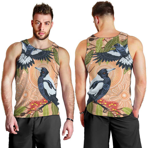 Magpies On Eucalyptus Australia Aboriginal Men Tank Top - Aussie Hoodie
