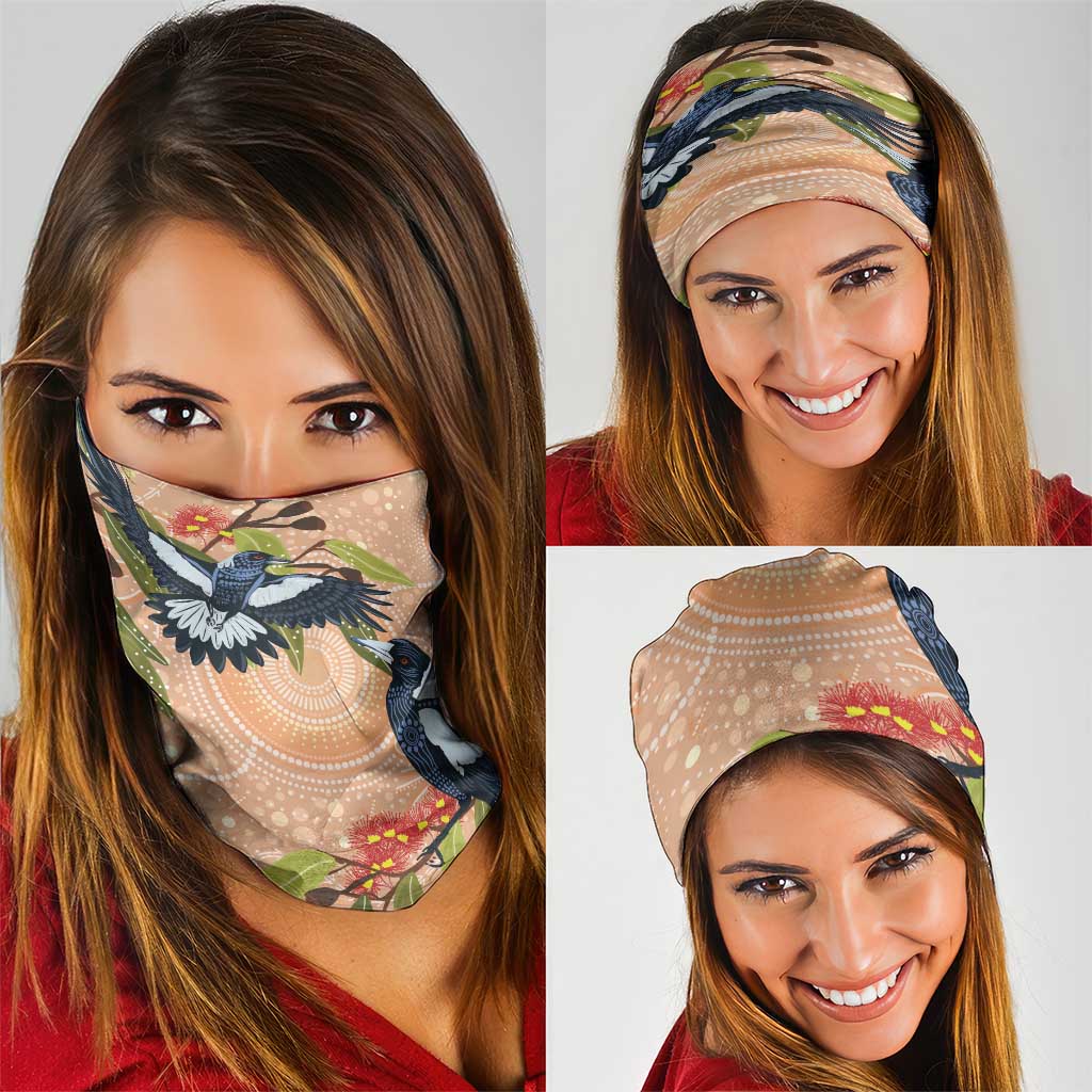 Magpies On Eucalyptus Australia Aboriginal Neck Gaiter - Aussie Hoodie