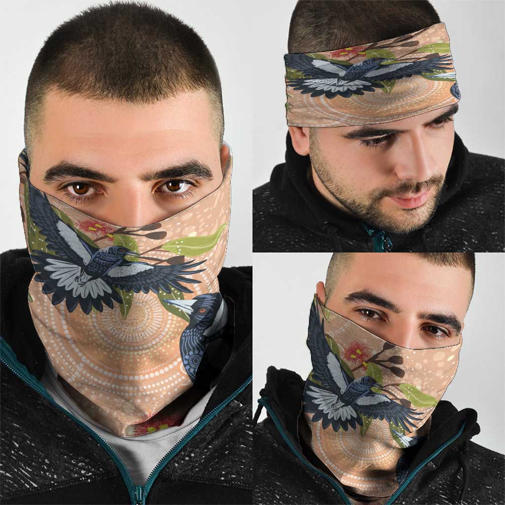 Magpies On Eucalyptus Australia Aboriginal Neck Gaiter - Aussie Hoodie