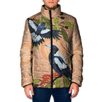 Magpies On Eucalyptus Australia Aboriginal Padded Jacket - Aussie Hoodie