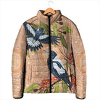 Magpies On Eucalyptus Australia Aboriginal Padded Jacket - Aussie Hoodie