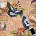 Magpies On Eucalyptus Australia Aboriginal Puzzle - Aussie Hoodie