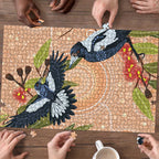 Magpies On Eucalyptus Australia Aboriginal Puzzle - Aussie Hoodie