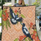 Magpies On Eucalyptus Australia Aboriginal Quilt - Aussie Hoodie