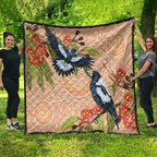 Magpies On Eucalyptus Australia Aboriginal Quilt - Aussie Hoodie