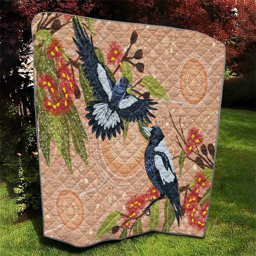 Magpies On Eucalyptus Australia Aboriginal Quilt - Aussie Hoodie
