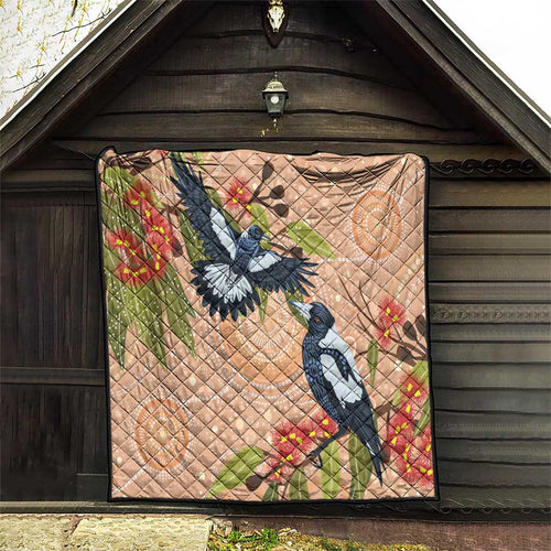 Magpies On Eucalyptus Australia Aboriginal Quilt - Aussie Hoodie