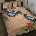 Magpies On Eucalyptus Australia Aboriginal Quilt Bed Set - Aussie Hoodie
