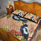 Magpies On Eucalyptus Australia Aboriginal Quilt Bed Set - Aussie Hoodie