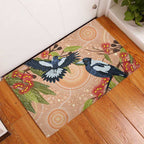 Magpies On Eucalyptus Australia Aboriginal Rubber Doormat - Aussie Hoodie