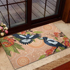 Magpies On Eucalyptus Australia Aboriginal Rubber Doormat - Aussie Hoodie