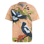 Magpies On Eucalyptus Australia Aboriginal Rugby Jersey - Aussie Hoodie