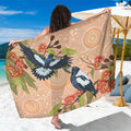 Magpies On Eucalyptus Australia Aboriginal Sarong - Aussie Hoodie