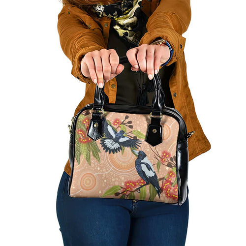 Magpies On Eucalyptus Australia Aboriginal Shoulder Handbag - Aussie Hoodie