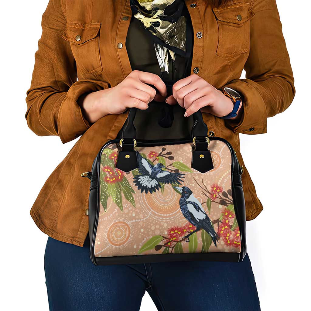 Magpies On Eucalyptus Australia Aboriginal Shoulder Handbag - Aussie Hoodie