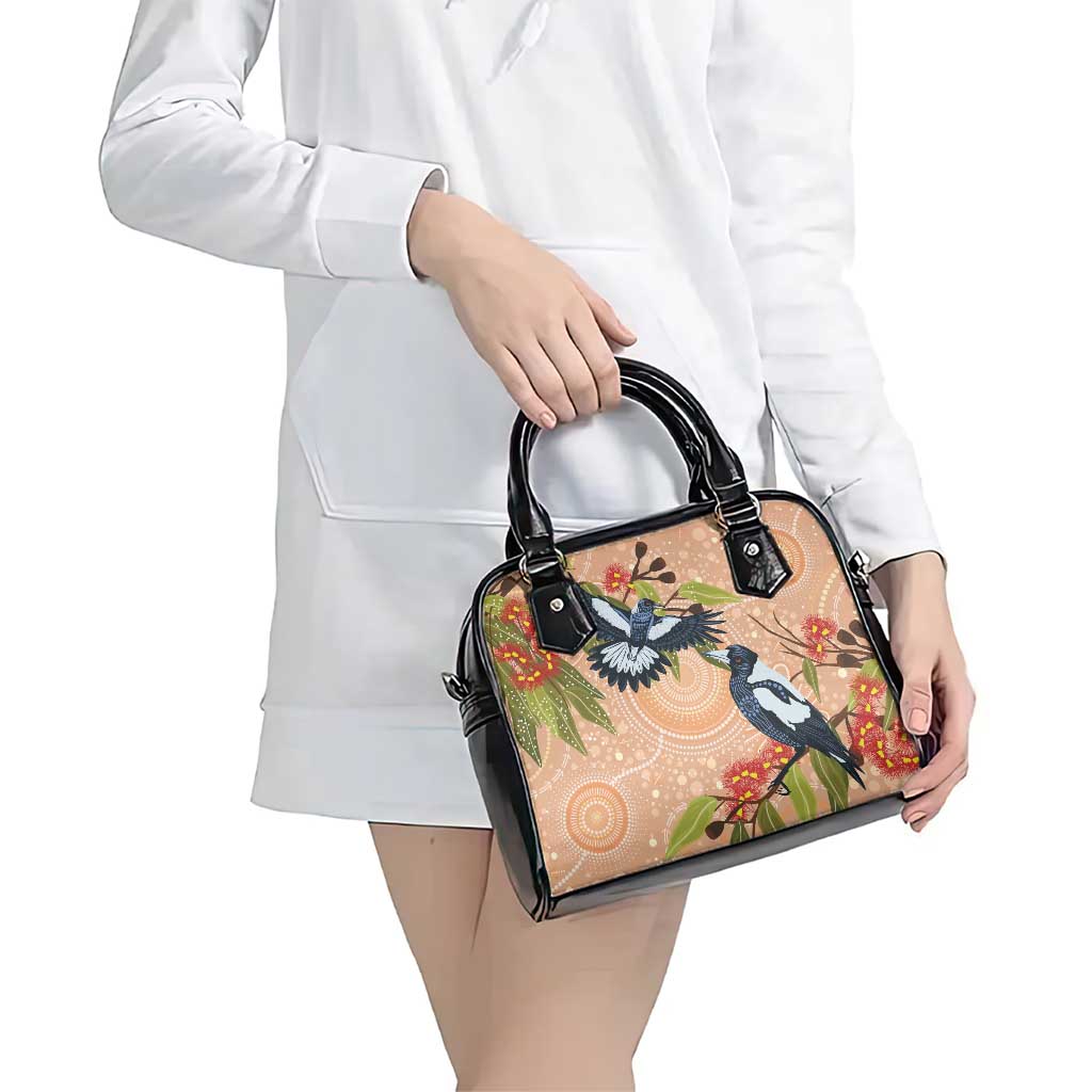 Magpies On Eucalyptus Australia Aboriginal Shoulder Handbag - Aussie Hoodie