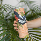 Magpies On Eucalyptus Australia Aboriginal Skinny Tumbler - Aussie Hoodie