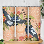 Magpies On Eucalyptus Australia Aboriginal Skinny Tumbler - Aussie Hoodie